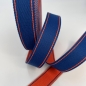Preview: 2,5 cm Gurtband "Duo" Kobalt/Orange