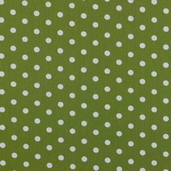 grün mit weiß goße Punkte auf Baumwolle
