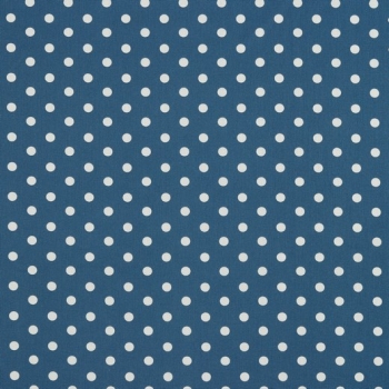 blue mit weiß goße Punkte auf Baumwolle