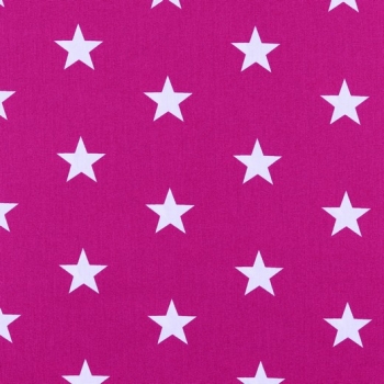 weiß auf pink große Sterne Baumwolle