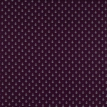 weiß auf purple kleine Anker auf Baumwolle