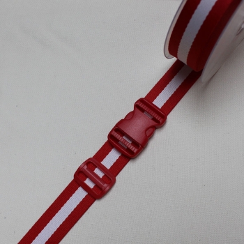 Gurtband rot weiß Streifen 3 cm