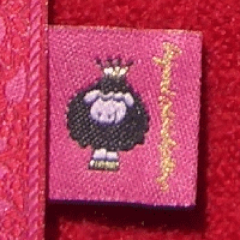 Schäfchenlabel und Nahtlabel im Set pink rot mit Walkstoff