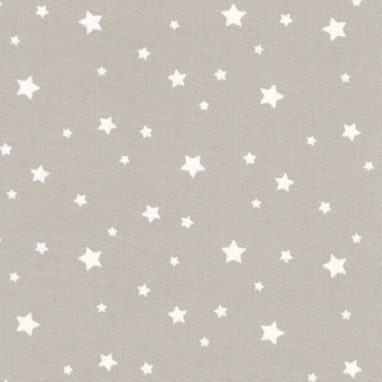 Baumwolle weiße Sterne auf beige
