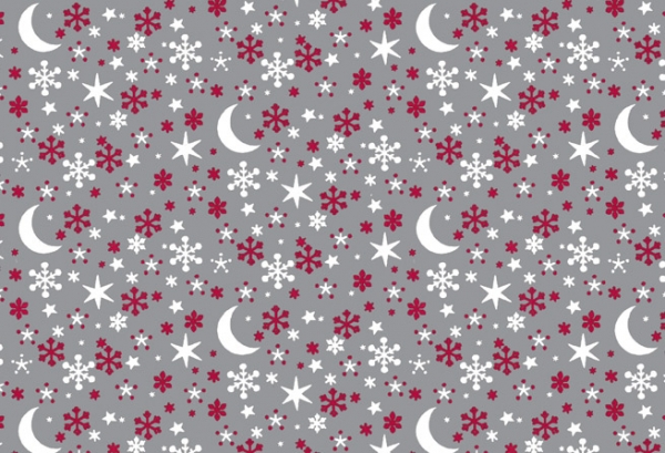 Baumwolle "Kitzbühel" Mond+Sterne grau