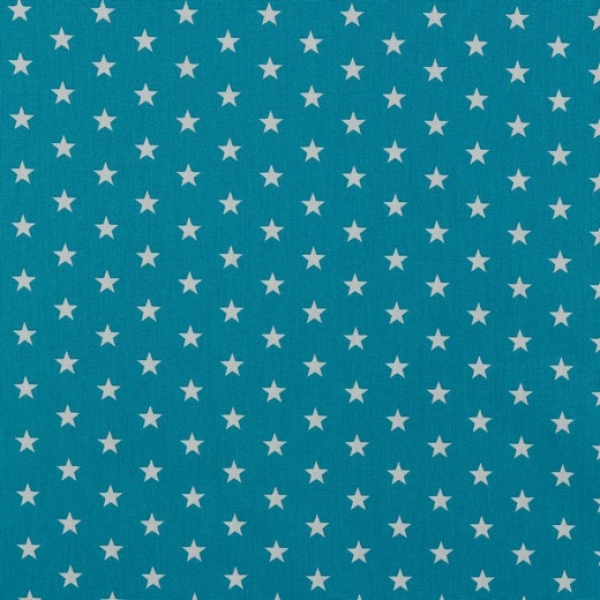 turquoiseweiße Sterne Baumwolle