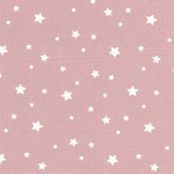 Baumwolle weiße Sterne auf rosa