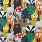 Preview: Beschichtete Baumwolle bunte Waldtiere