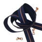 Preview: Feiner Reißverschluss Marine Rosegold Mocca