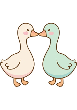 Bügelbild Duck Kuss