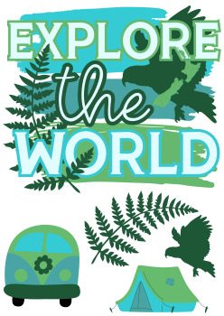 Bügelbild Exlore the world