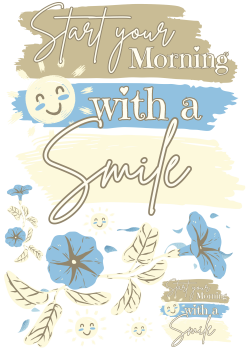 Bügelbild Start your morning with a smile