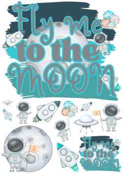 Bügelbild Fly me to the Moon