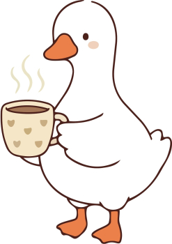 Bügelbild Duck Kaffee / Tee Orange