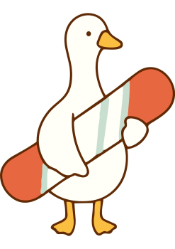 Bügelbild Duck Snowboard
