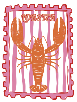 Bügelbild Lobster Pink