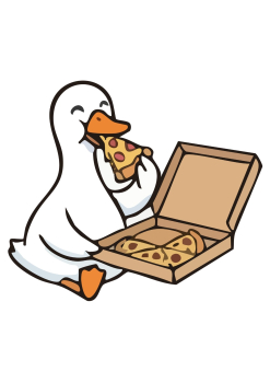 Bügelbild Duck Pizza