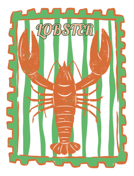 Bügelbild Lobster Grün