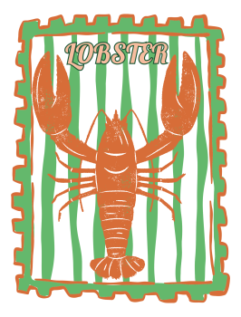 Bügelbild Lobster Grün