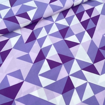 Preview: Viskose Dreiecke lila/weiß