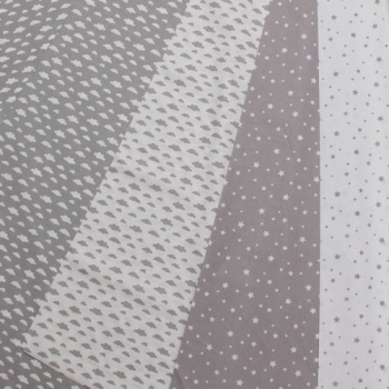 Preview: Baumwolle graue Wolken auf weiß