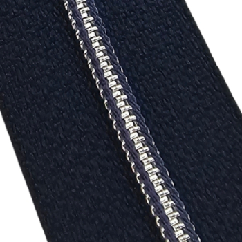 Feiner Reißverschluss Dunkelblau Silber Jeansblau