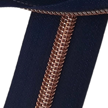 Reißverschluss Marine Rosegold Mocca