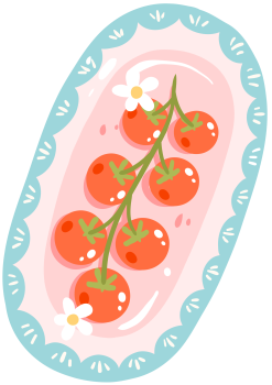 Bügelbild Tomaten Teller