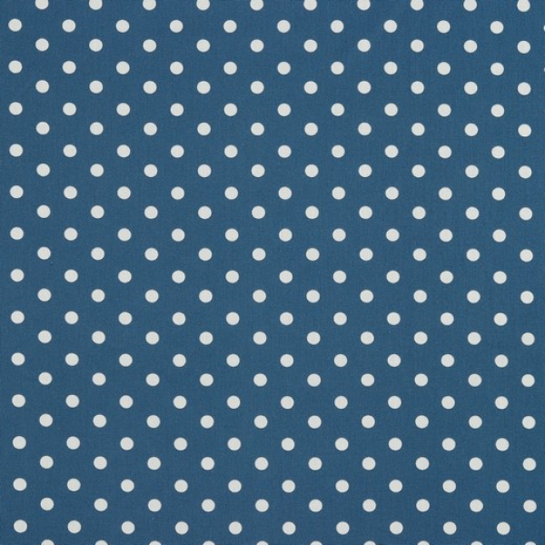 blue mit weiß goße Punkte auf Baumwolle