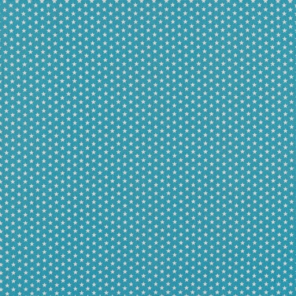 turquoiseweiße mini Sterne Baumwolle