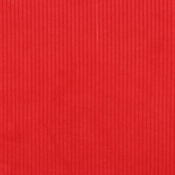 Der Breitcord in rot hat 22 Rippen auf 10 cm und ist noch etwas rustikaler als der Manchestcord.
