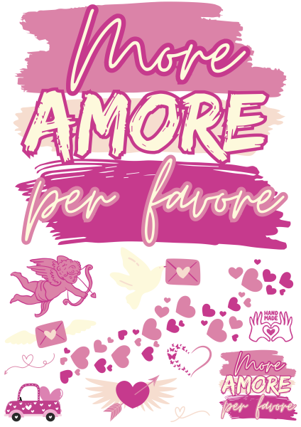 Bügelbild More Amore Per Favore