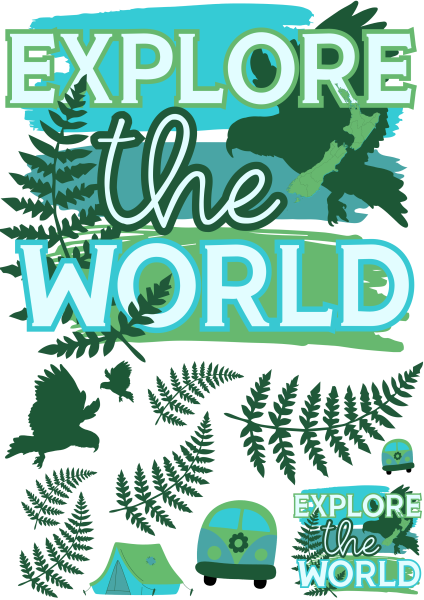 Bügelbild Exlore the world