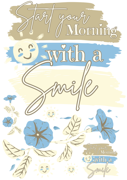 Bügelbild Start your morning with a smile