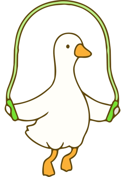 Bügelbild Duck Seilspring