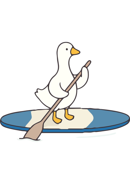 Bügelbild Duck Paddelboard