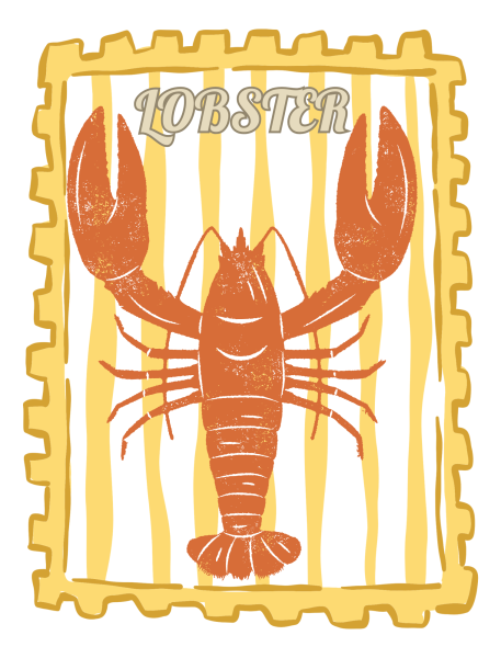 Bügelbild Lobster Gelb