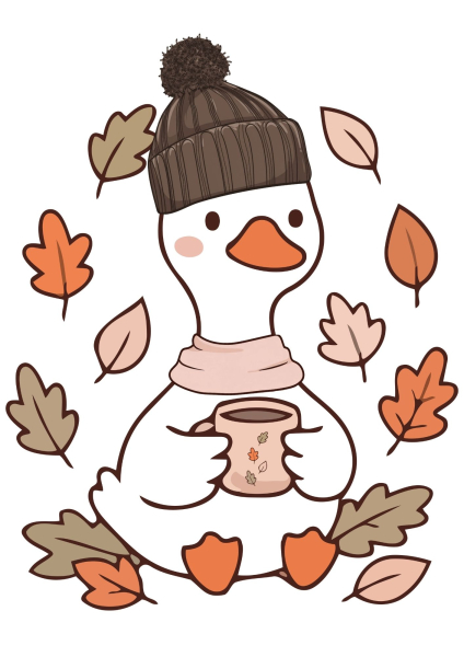 Bügelbild Duck Herbst