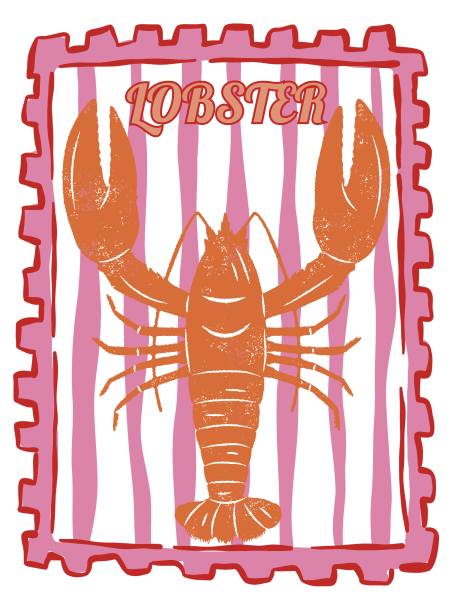 Bügelbild Lobster Pink