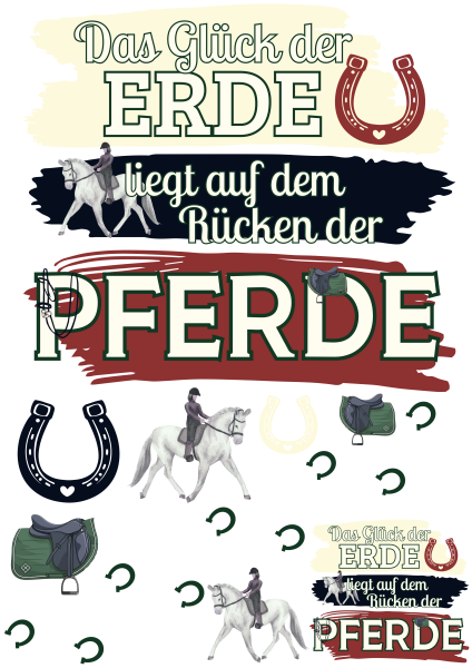 Bügelbild Das Glück der Erde - Pferde -