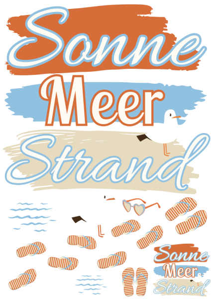 Bügelbild Sonne Meer Strand "Gulfy"
