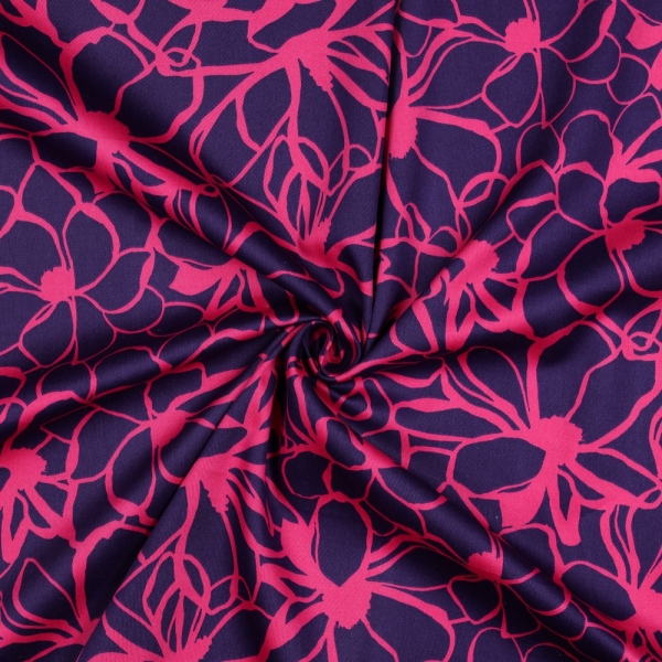 Baumwoll Satin - MAGNOLIA - DARK PURPLE