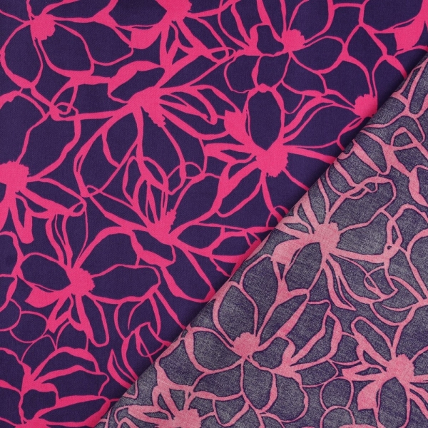 Baumwoll Satin - MAGNOLIA - DARK PURPLE
