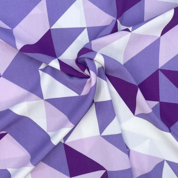 Viskose Dreiecke lila/weiß