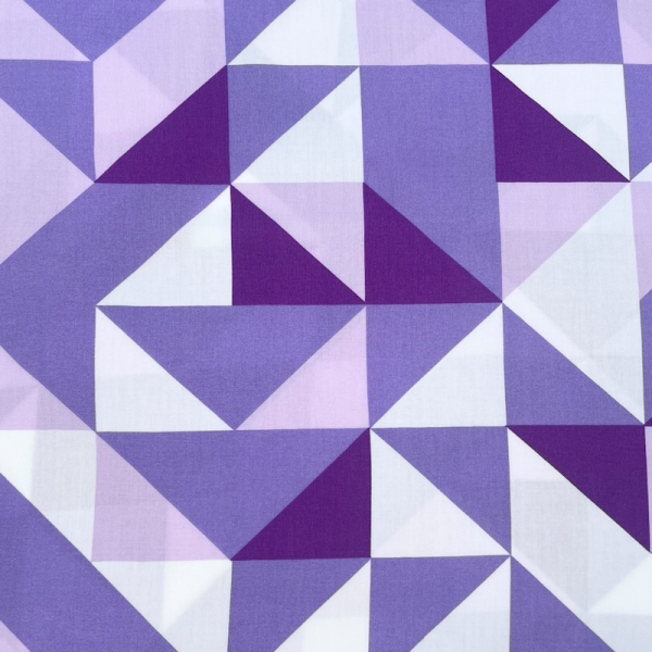 Viskose Dreiecke lila/weiß