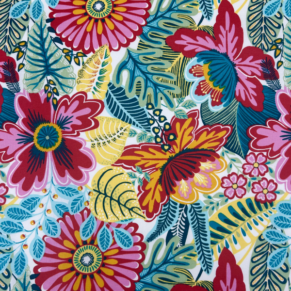 Beschichtete Baumwolle Flower Power