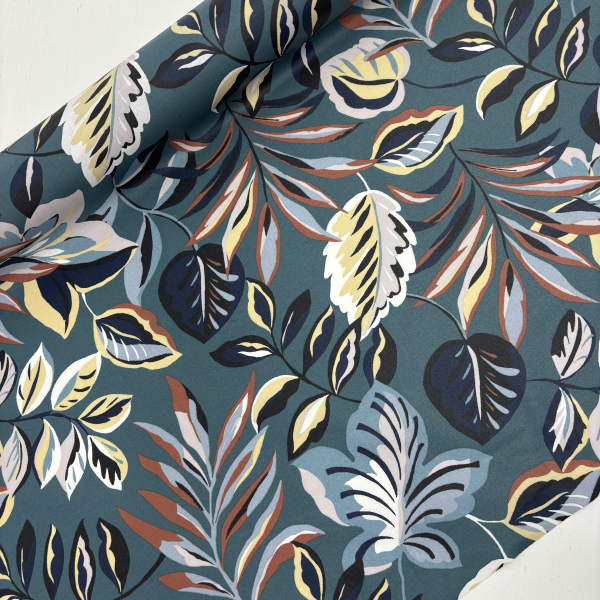 Beschichtete Baumwolle Blumenranke jeans