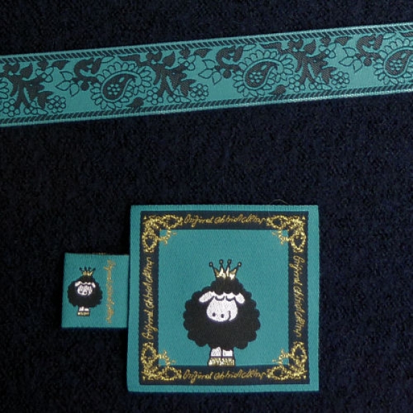 Schäfchenlabel und Nahtlabel im Set dunkelpertol türkis