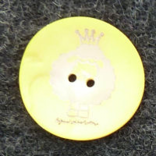 Perlmuttknopf 34 mm gelb