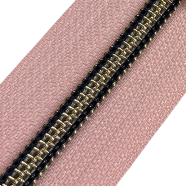 Reißverschluss Altrosa Anitikmessing Marine